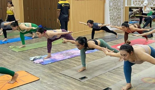 Group yoga class