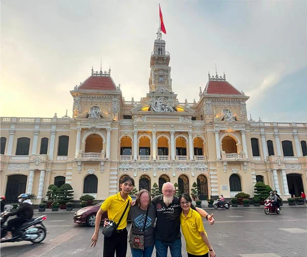 Tourists with local guides