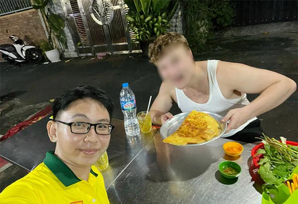 Enjoying local street food